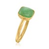 Ross-Simons Bezel-Set Jade Ring in 18kt Gold Over Sterling - 3 of 4