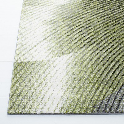 Mid-Century Modern Artistry Grey & Green Rectangular Area Rug, 9' x 12'