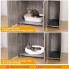 Tall Cat Litter Box Enclosure Furniture with Shelves, Hidden Cat Litter Box Furniture, Wooden Litter Box Cabinet with Sockets and Pull Out Tray - 2 of 4