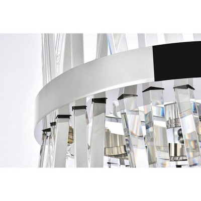 Serephina 16" Crystal Round Pendant Light in Chrome