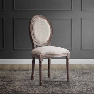 Emanate Vintage French Upholstered Fabric Dining Side Chair Beige - Modway: Polyester, Wood Frame, 330lb Capacity - 1 of 4