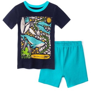 Mightly Kids' Fair Trade 100% Organic Cotton Tight Fit Shorite Pajamas Set - 1 of 2