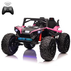 24V 2Seats Ride on UTV with Remote Control, 17" Extra Large EVA Wheels & 20.5“ Wide Seat 4WD Electric Vehicle - 1 of 4
