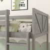 CAVINAS Twin Over Twin Platform/Floor Bunk Bed with Ladder,Solid Rubber Wood Bed Frame for Kids Room,Bedroom - 3 of 4