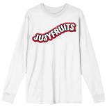 JujyFruits Logo Crew Neck Long Sleeve White Adult Tee