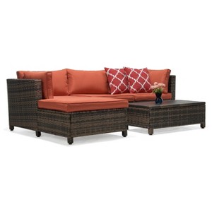 3 Piece Patio Conversation Patio Sets with Cushions and Coffee Table - 1 of 4