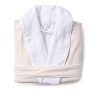 L/XL Platinum Bath Robe Cream - Cassadecor - 1 of 4