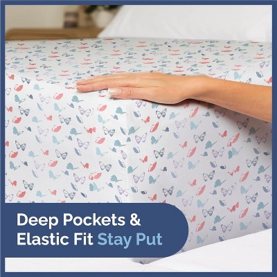 Twin Butterfly Print Microfiber Kids Bedding Set