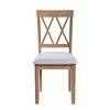 Set of 2 Upholstered Dining Chairs with Solid Wood Legs,Mid-Century Modern Style Linen Fabric Side Chairs-The Pop Home - 3 of 4