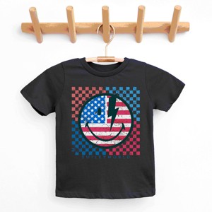The Juniper Shop SmileyWorld Patriotic Checkered Lightning Youth Short Sleeve Tee - 1 of 4