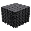 Bliss Outdoors Hardwood 12-Slat Interlock Wood Deck Tiles, Aged Black, Set of 30 - 3 of 4