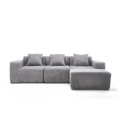Hrinhom 100.8" W L-Shaped Convertible Sofa Couch, Modern Modular Sectional Sofa