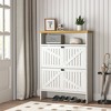 Okak Shoe Cabinet, Narrow Shoe Rack with Metal Handle, Shoe Storage for Entryway, Foyer, Hallway, Bedroom - 3 of 4