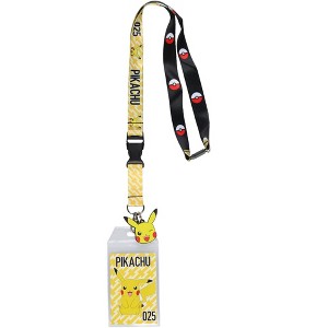 Pokemon Pikachu 025 ID Badge Holder Rubber Charm 2-Sided Breakaway Lanyard - 1 of 4