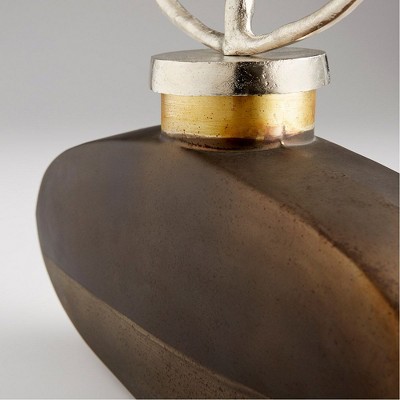 Black and Silver Glass Aluminum Abstract Sculpture