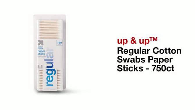 Regular Cotton Swabs Paper Sticks - 750ct - up &#38; up&#8482;, 2 of 5, play video