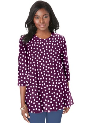 Jessica London Women's Plus Size Stretch Knit Swing Tunic