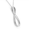 Pompeii3 3/8ct Diamond Infinity Symbol Womens Pendant & Chain 14K White Gold 1" Tall - 2 of 3