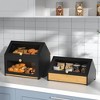 MOEPISY Bamboo Bread Box and Bread Storage Solution, Vintage Bread Box for Kitchen Countertop Black - 3 of 4