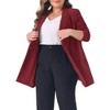Agnes Orinda Women's Plus Size Long Sleeves Lapel Button with Pockets Office Work Jackets Blazer - 2 of 4
