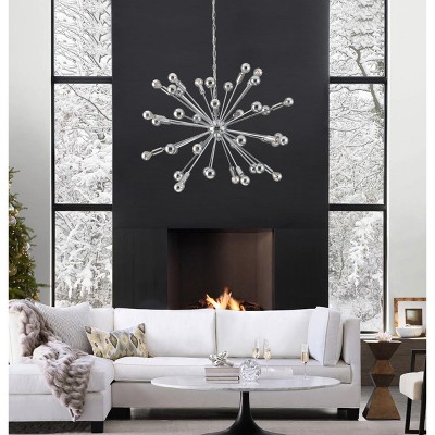 Chrome 31" Globe Contemporary Sputnik Pendant Light