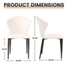 Modern Fabric Upholstered Dining Chairs Set of 2, Comfy Kitchen Side Chairs with Sturdy Metal Legs for Kitchen and Living Room, Beige - 4 of 4