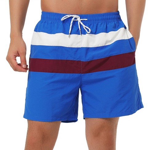 Lars Amadeus Men's Swim Shorts Summer Striped Color Block Drawstring ...