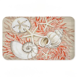 Stupell Industries Coral & White Shells Printed Anti-Fatigue Floor Mat, design by Paul Brent, 30"x18" - 1 of 4