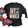 Joy To The World Block Distressed - Women's Garment Dyed Long Sleeve Graphic T-Shirt - 2 of 4