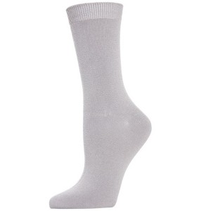 Memoi Women's Flat-Knit Bamboo Blend Crew Socks - 1 of 3