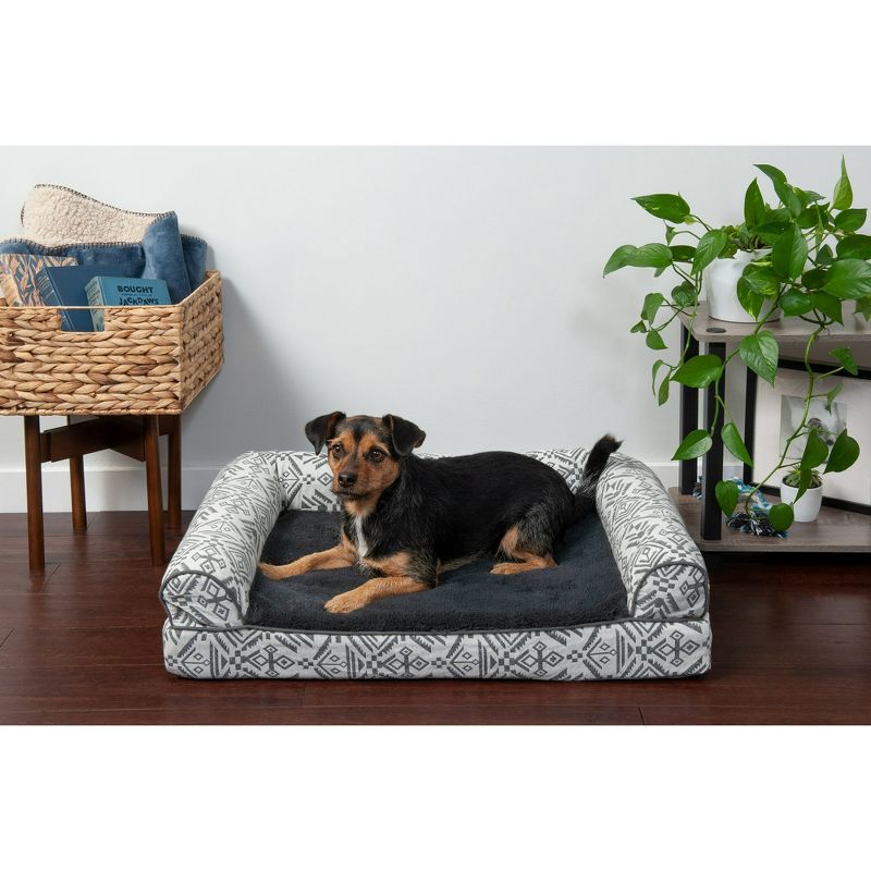 FurHaven Southwest Kilim Cooling Gel Top Memory Foam Sofa Dog Bed, 3 of 4