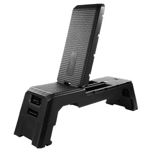 BalanceFrom Fitness Multifunctional Adjustable Deck Weight Bench Foldable Plyometrics Box Aerobic Fitness Stepper Ramp with Storage Compartment, Black - 1 of 4