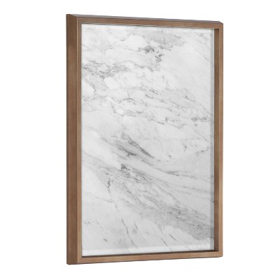 18" x 24" Blake Gray Marble Framed Printed Glass by the Creative Bunch Studio Gold - Kate & Laurel All Things Decor