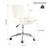 Racxily Armless Office Chair, Velvet Office Desk with Wheels, Adjustable Swivel Accent Chairs, Vanity Seat for Small Spaces - 3 of 4