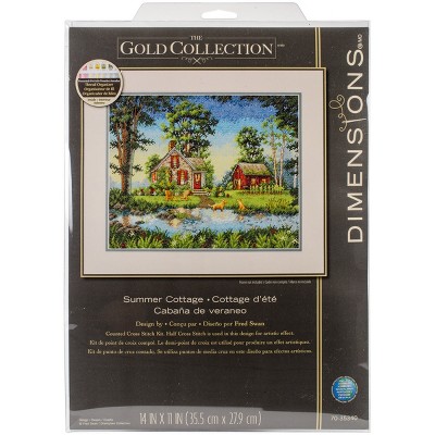 Dimensions Gold Collection Counted Cross Stitch Kit 14"X11"-Summer Cottage (14 Count)