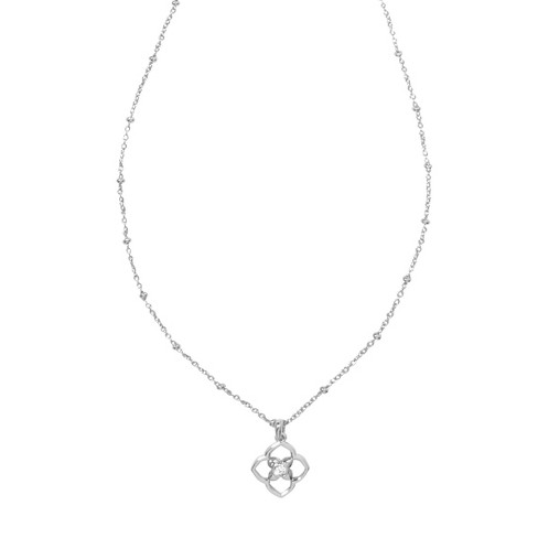 LOUIS VUITTON SILVER DAINTY LOGO NECKLACE