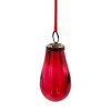 FURNIinspire Decorative Holiday Scene Props Set of 12 Glass Hanging Christmas Tree Ornament Luster Tear Drop Home Decor, Red, 2"*2"*3.7" - 2 of 4