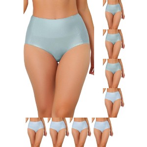 INSPIRE CHIC Women's Tummy Control Unlined High-Waisted Breathable Hipster Underwear 9 Packs - 1 of 4