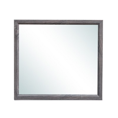 GlasFlength Decorative Wall Mirrors Square Accent Mirror Wall Mirror Polished Mirror Decorative Mirror for Living Room, Gray, 39.06"*0.87"*35.12"