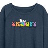 Women's - Peanuts - Snoopy's Beach Ball Lightweight French Terry Wide Neck Long Sleeve Shirt - 2 of 4