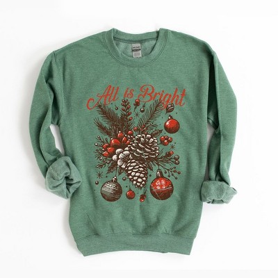 Simply Sage Market Women's Graphic Sweatshirt All Is Bright Pinecone