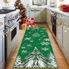 Christmas Area Rugs, Washable Non-Slip Snowflakes Snowscape Carpet, Soft Low Pile Foldable Stain Resistant for Bedroom, Home - 3 of 4