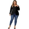 Agnes Orinda Women's Plus Size Knit Deep V Neck Wrap Curvy Pullover Sweaters - 3 of 4