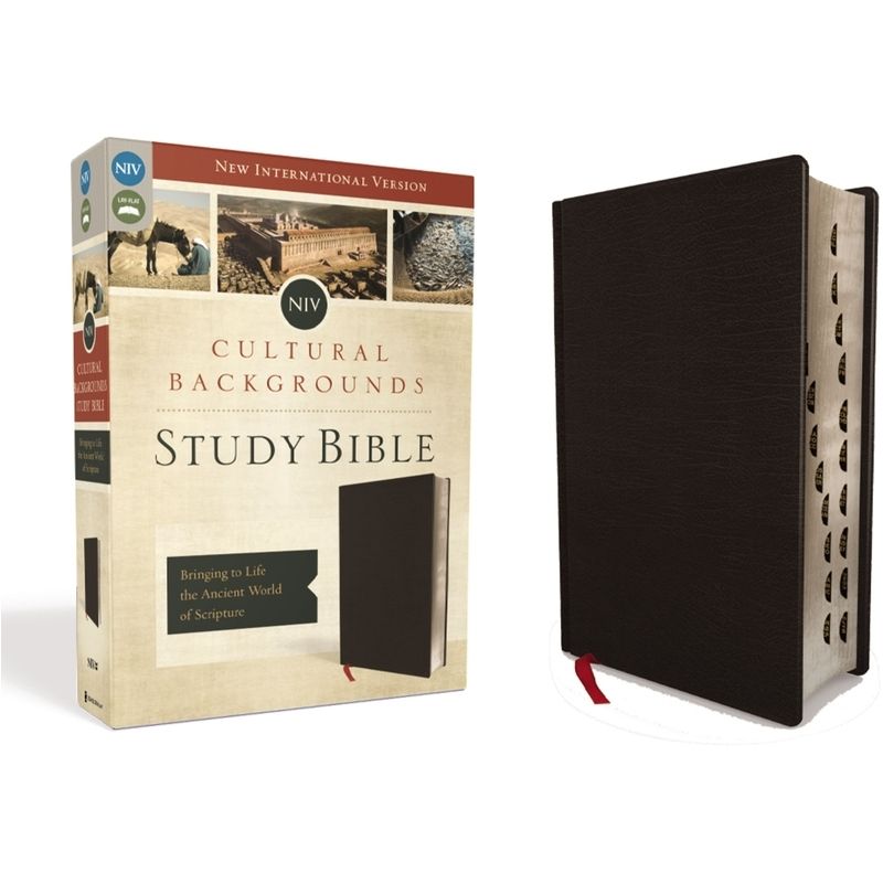 NIV, Cultural Backgrounds Study Bible, Indexed, Bonded Leather - by  Zondervan (Leather Bound), 1 of 2