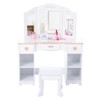 Kids Pretend Play Vanity Set with Tri-Fold Mirror, Stool & Storage - Toddler Makeup Desk for Girls 3+ - 4 of 4