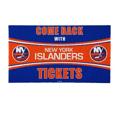 Evergreen Come Back with Tickets New York Islanders 28" x 16" Woven PVC Indoor Outdoor Doormat