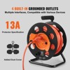 VEVOR Extension Cord Reel, 100FT, with 4 Outlets and Dust Cover, Heavy Duty 14AWG SJTOW Power Cord, Manual Cord Reel, Orange - 3 of 4