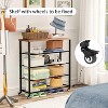 Simple Trending 5 Tier Extra Large Shoe Rack, Rolling Shoe Storage Organizer and Heavy Duty Casters with Brake for Closet Entryway, Black - 3 of 4