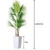 4.8FT Artificial Palm Tree, Tall Faux Plants Indoor Tropical Areca with White Planter and Lifelike Leaves, Fake Potted Trees for Home Office - 4 of 4