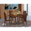 HomeStock 5-Piece Mahogany Finish Solid Wood Top Dining Table with 4 Chairs - 2 of 4